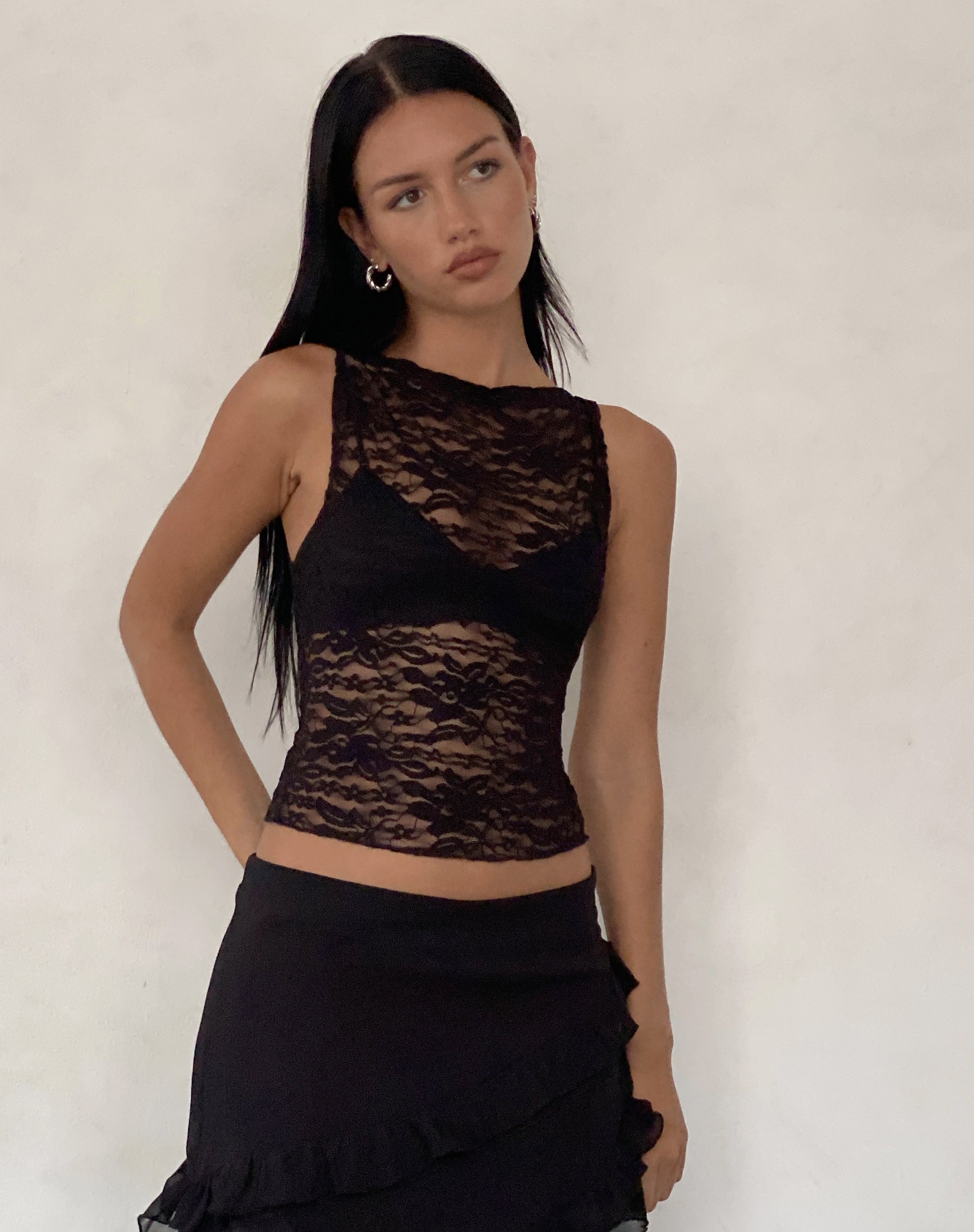 Imagen de Dwira Lace Vest Top Negro