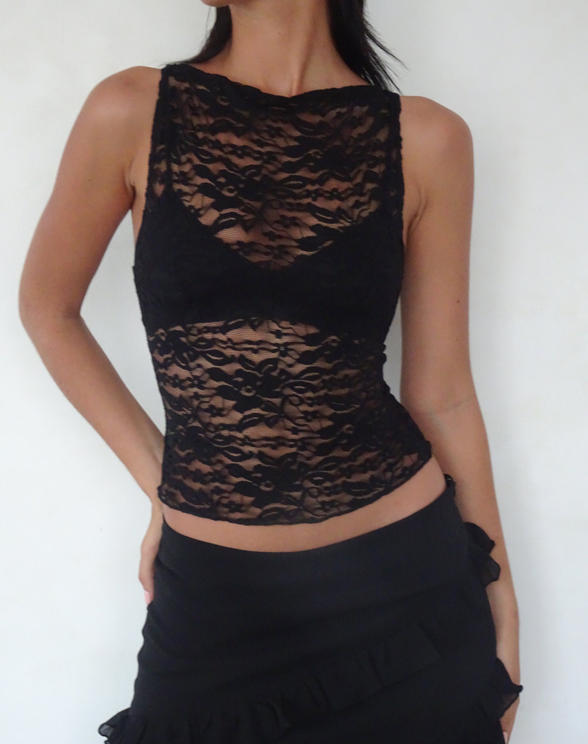 Imagen de Dwira Lace Vest Top Negro