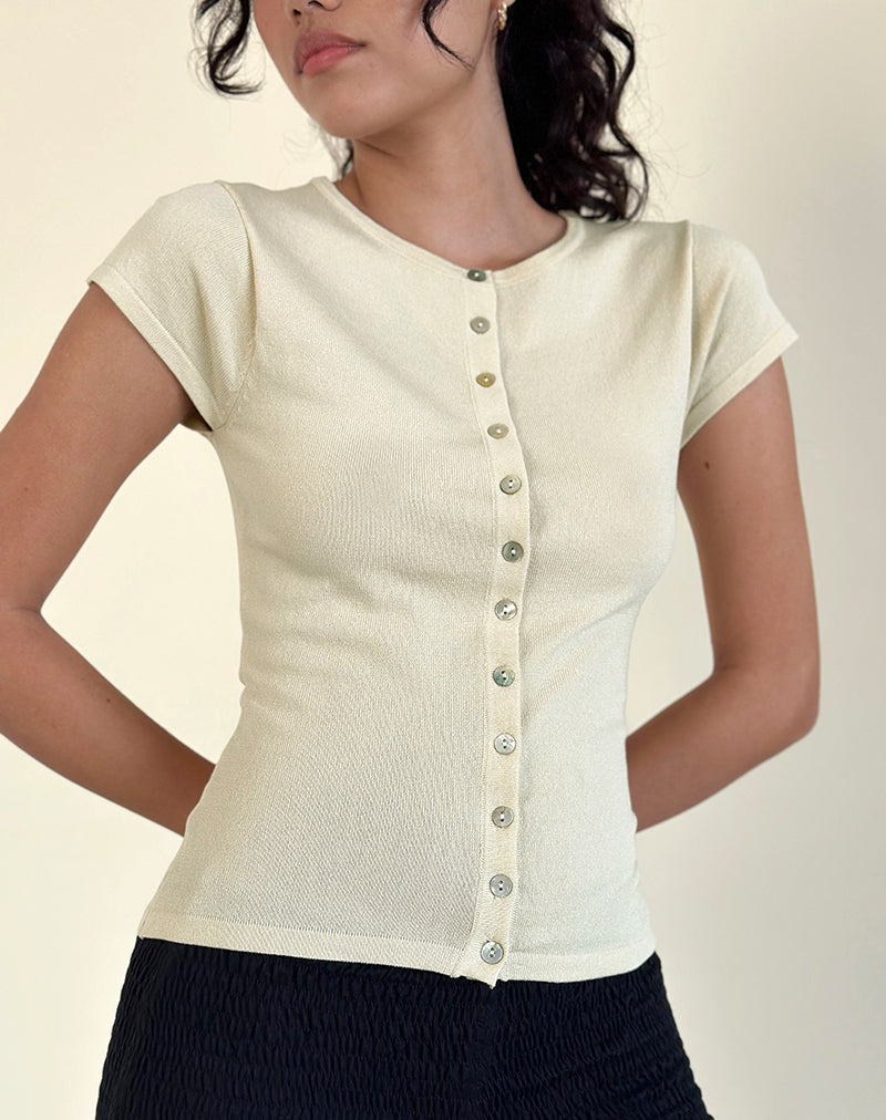 Elmira Top in Flat Knit Cream