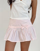 Image of Fita Frill Bow Mini Skirt in Poplin Light Pink