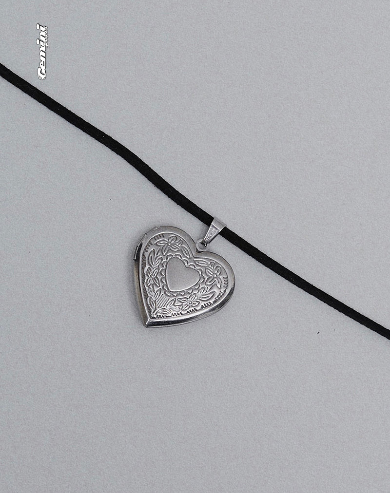 Imagen de Harley Cord Heart Locket Necklace by Gemini Jewels
