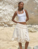 Imagen de Kasya Frill Hem Midi Wrap Skirt in Ivory