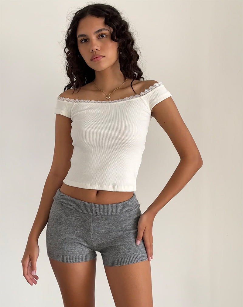 image of Husan Hot Pants in Knit Grey