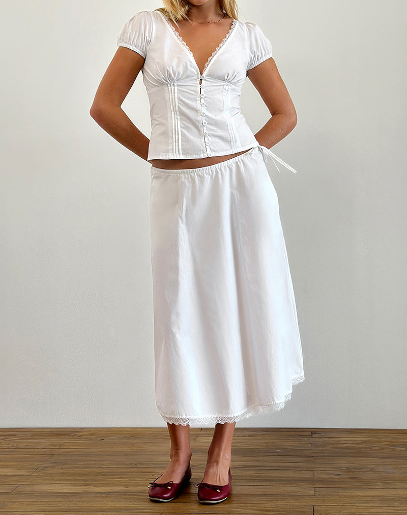 Image of Ilias Corset Top in Poplin White