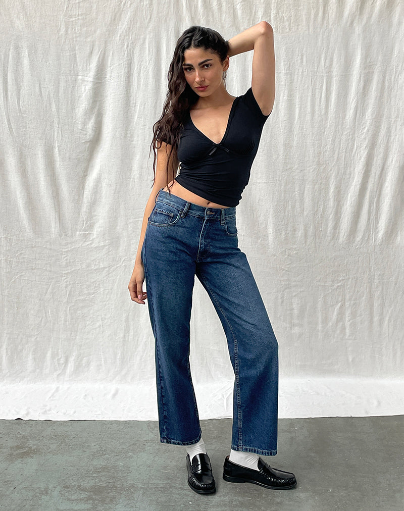 Image of Low Rise Awkward Parallel Jeans in Mid Blue Used