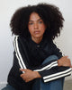 Imagen de MOTEL X JACQUIE Jacquie Zip Up Biker Jacket in PU Black with White Stripe