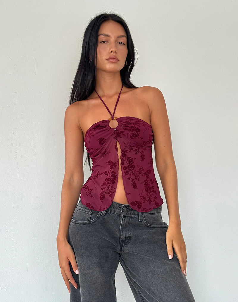 Imagen de Janar Top en Botanical Flower Maroon