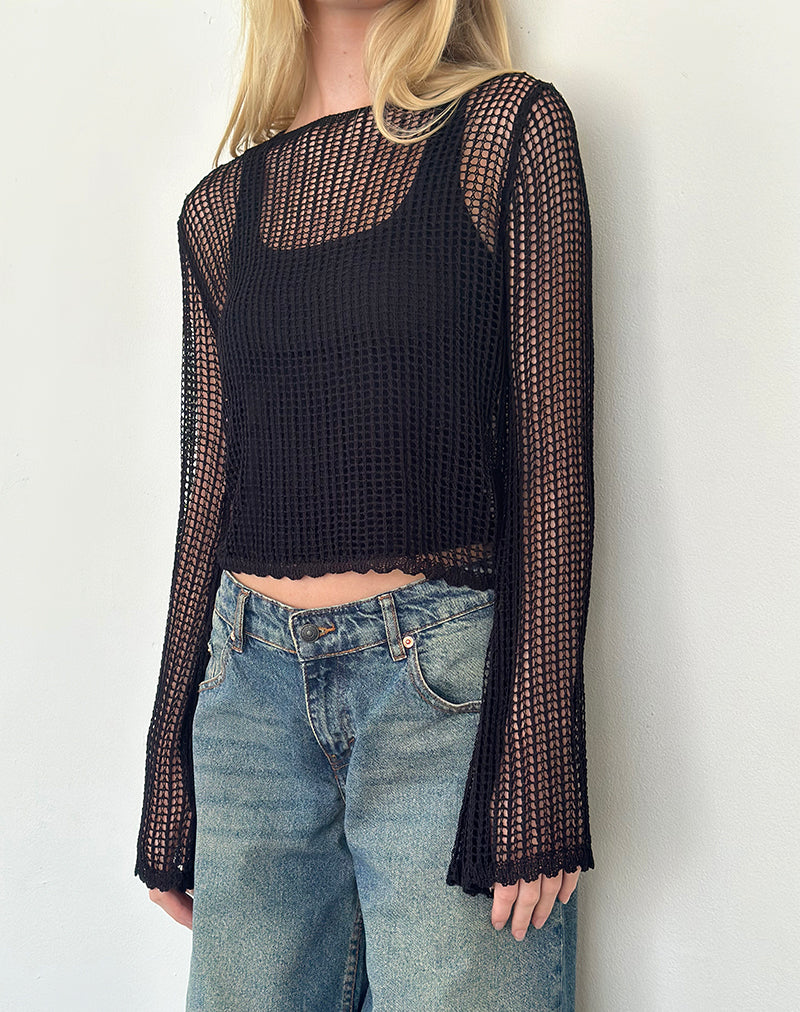 Imagen de Jessamyn Open Knit Jumper Negro