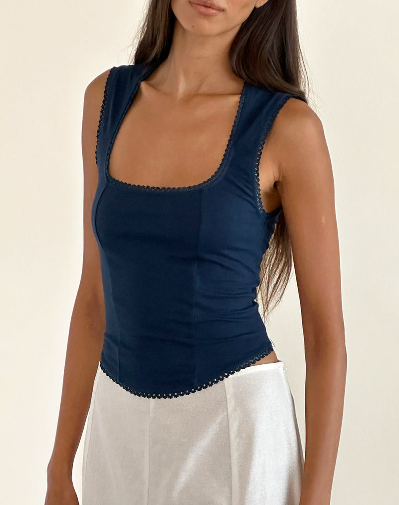 Image of Jinisa Corset Top in Navy