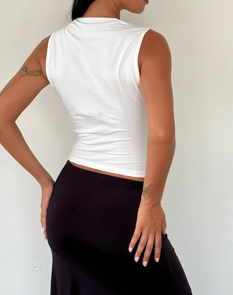 Imagen de Jiniso Crop Top en blanco roto con lazos negros