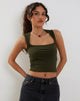 Imagen de Jinsu Crop Top en licra Oliva