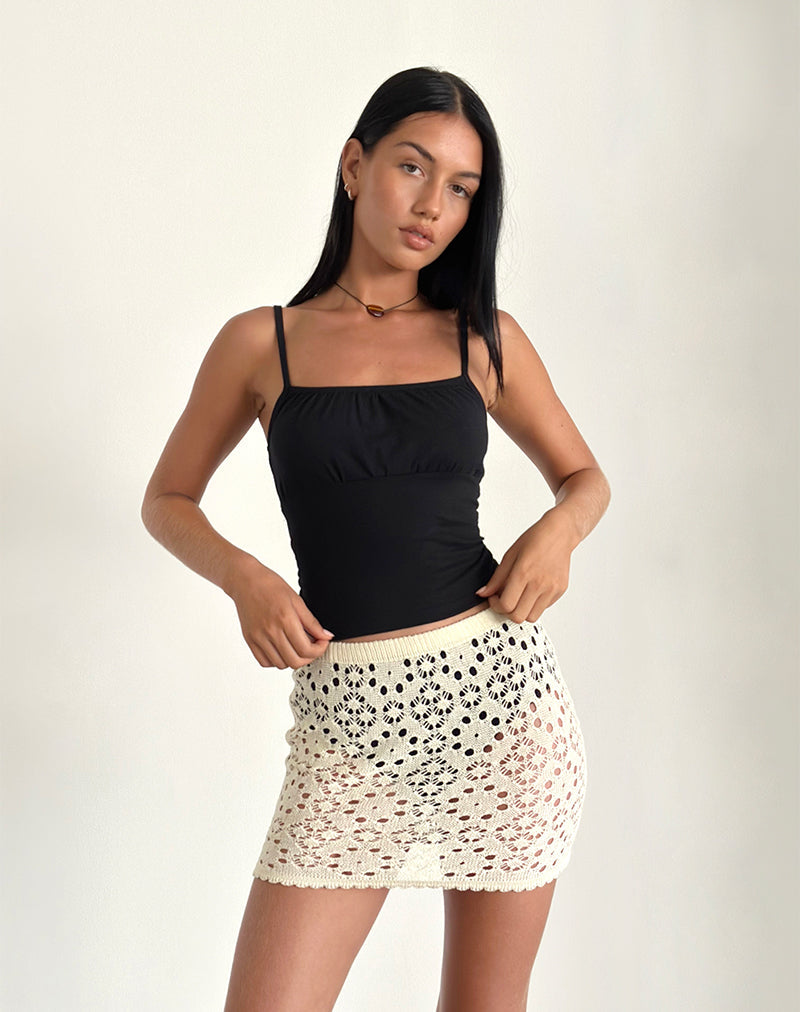 Image of Jovita Mini Skirt in Crochet Buttercream