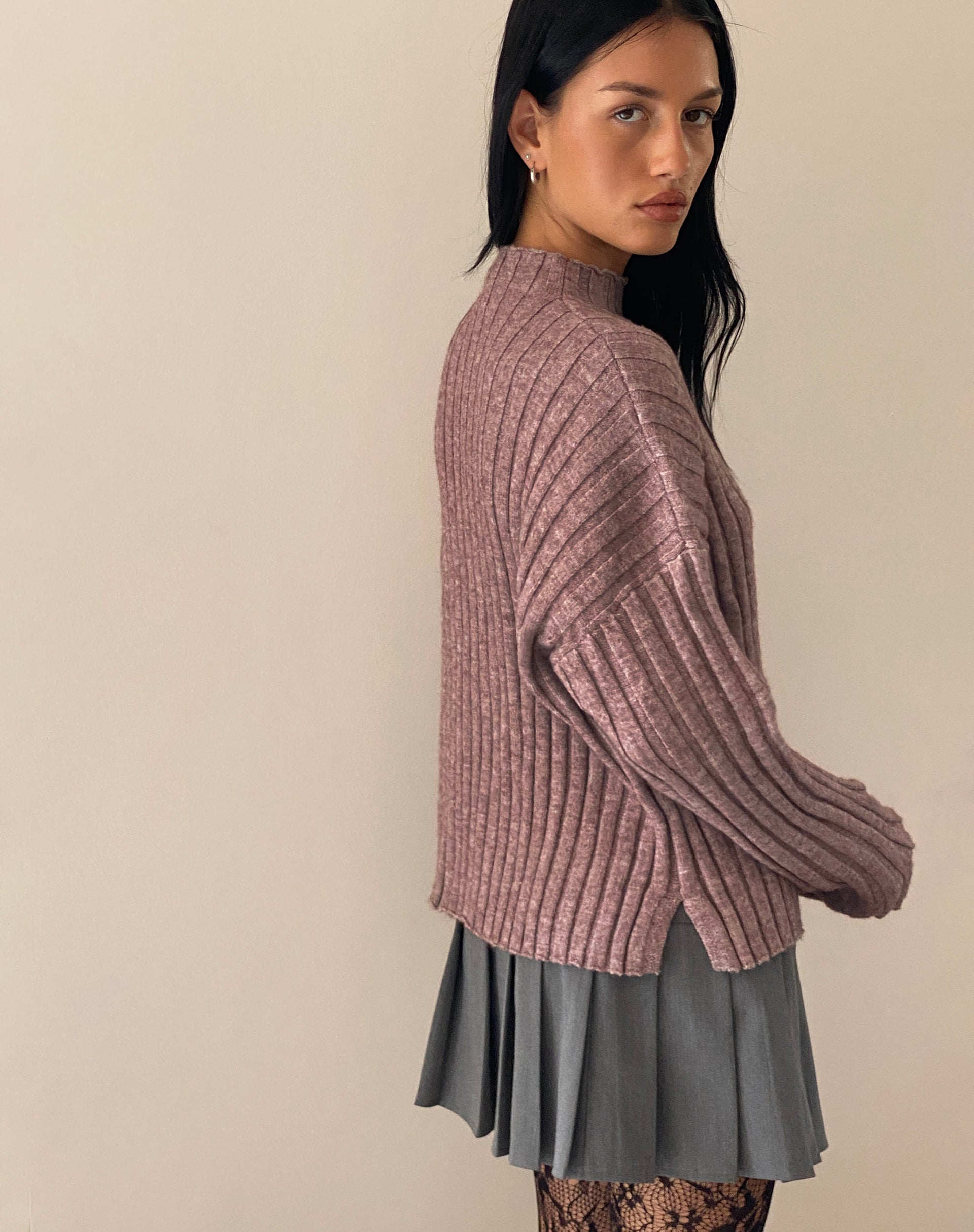 Imagen de Judah Oversized Chunky Rib Knit Jumper en Topo