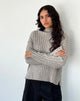 Image of Judah Oversized Chunky Rib Knit Jumper in Light Grey