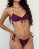 Image of Kaia Bikini Top in Plum Shimmer