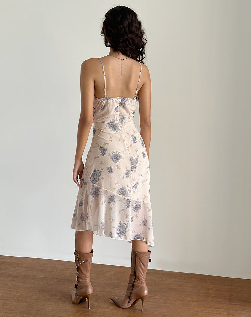 Image of Kamala Midi Dress in Wild Rose Blue