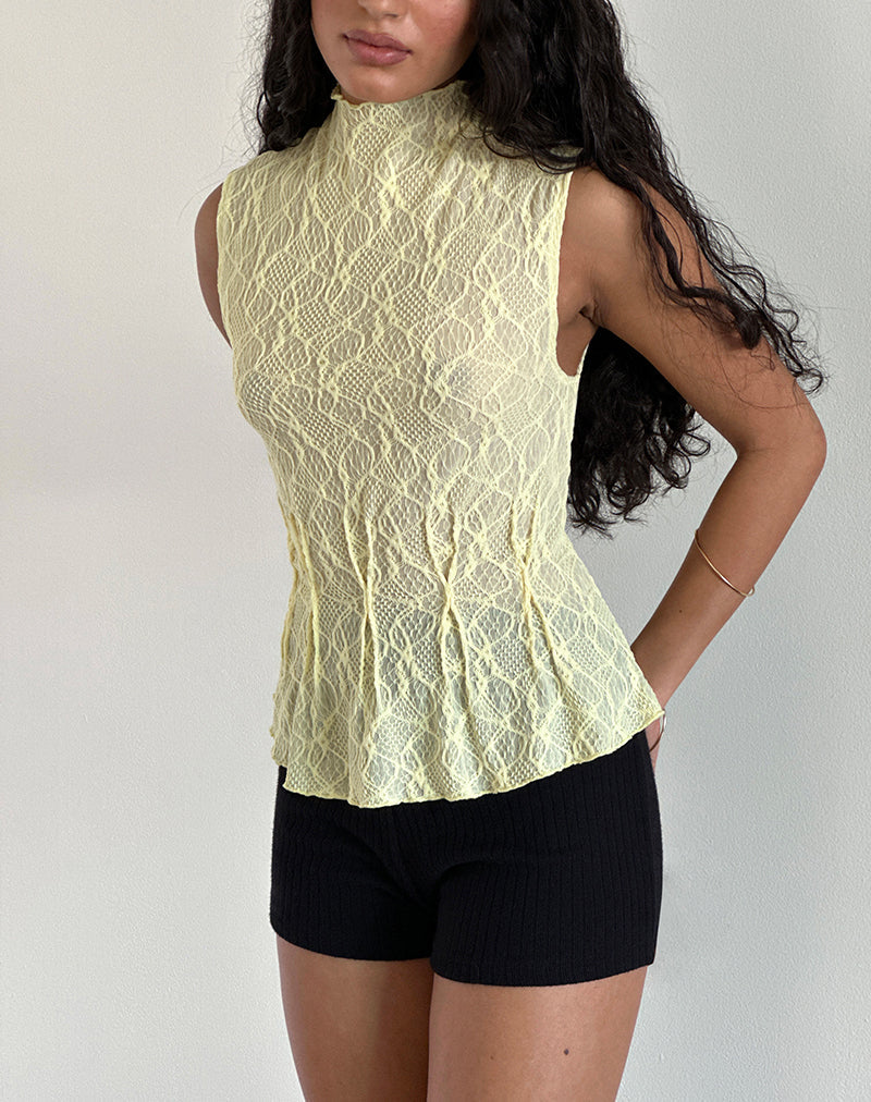 Kimbra Top in Textured Yellow