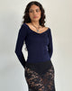 Imagen de Kaisley Ruched Front Long Sleeve Top in Navy