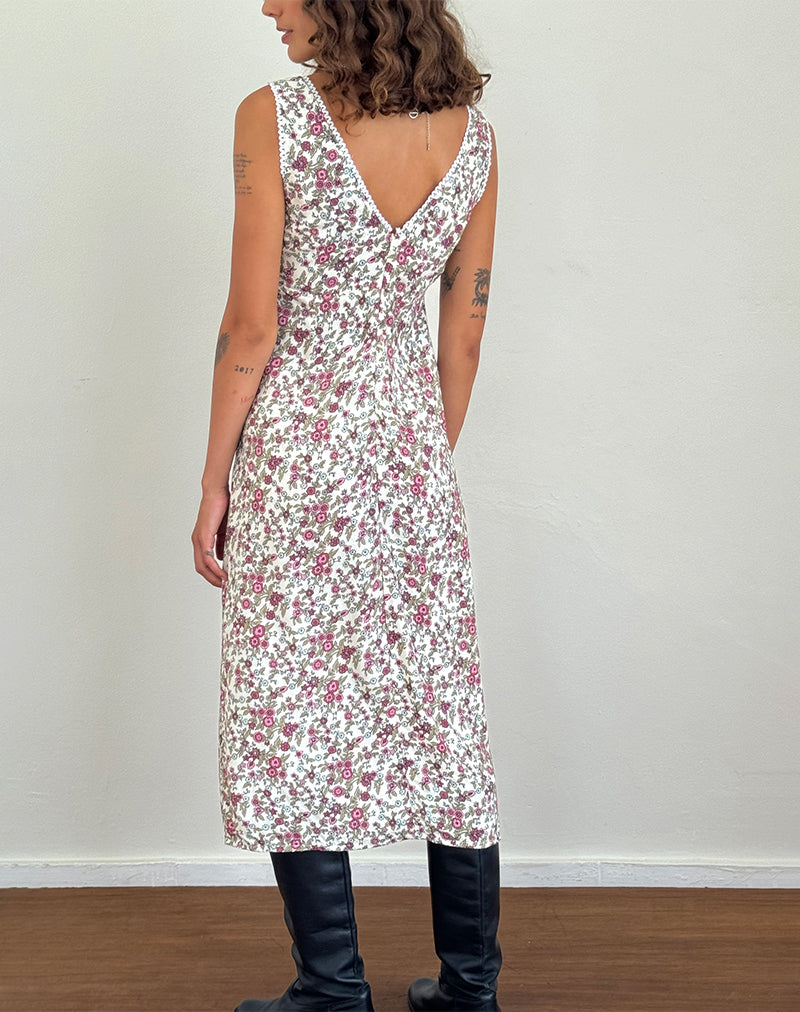 Image of Lavisha Midi Dress in Vintage Bloom Ivory