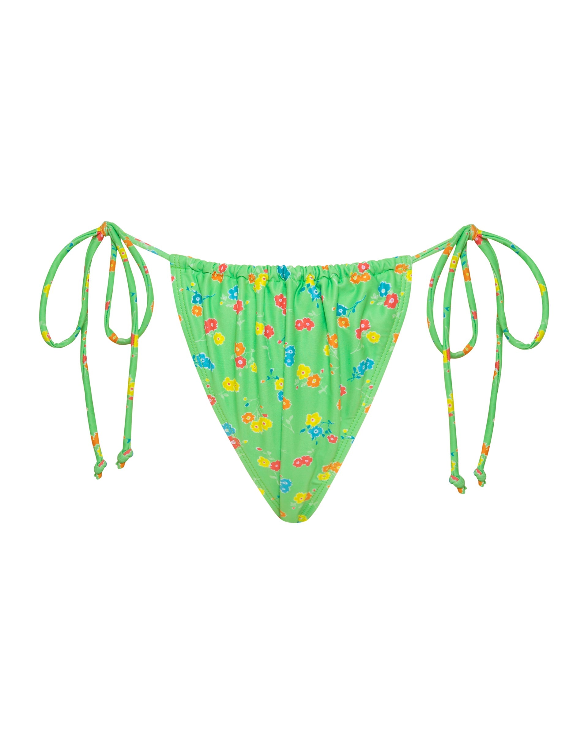 Imagen de la braguita de bikini Leyna en verde floral