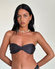 Image of Linda Twist Bikini Top in Dark Grey