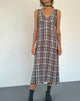 Image of Liva Midi Dress in Multi Check Brown