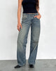 Image of Low Rise Parallel Jeans in Extreme Blue Green