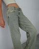 Image of Low Rise Parallel Jeans in Sandy Blue Acid