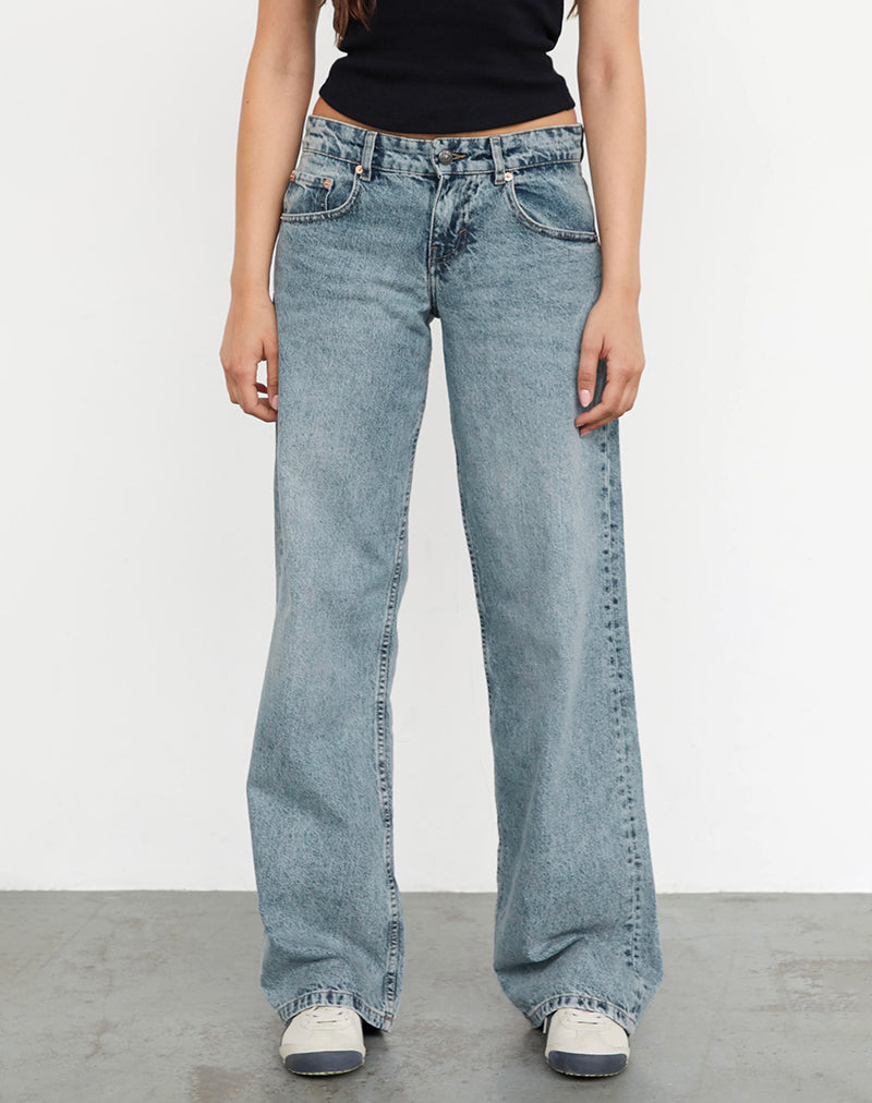 Image of Low Rise Parallel Jeans in Vintage Blue Wash