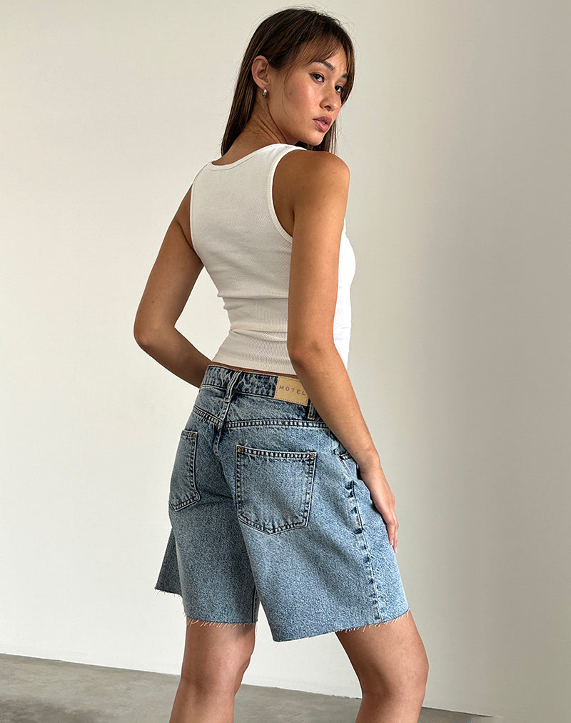 Image of Low Rise Roomy Shorts in Vintage Blue Wash