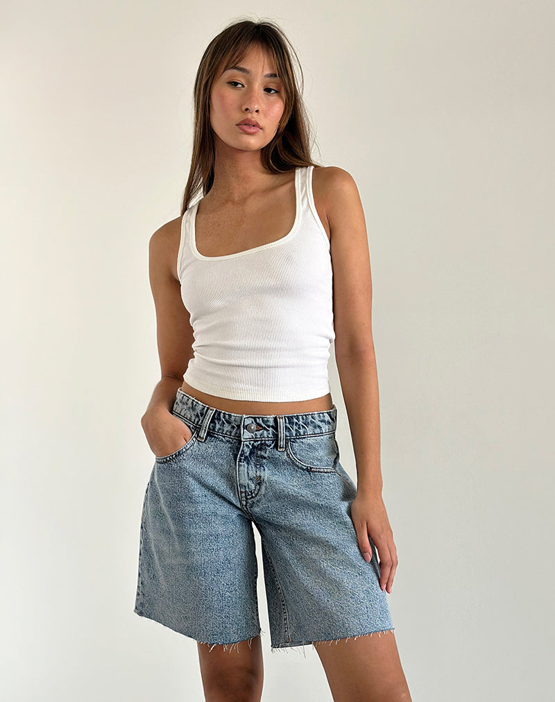 Image of Low Rise Roomy Shorts in Vintage Blue Wash