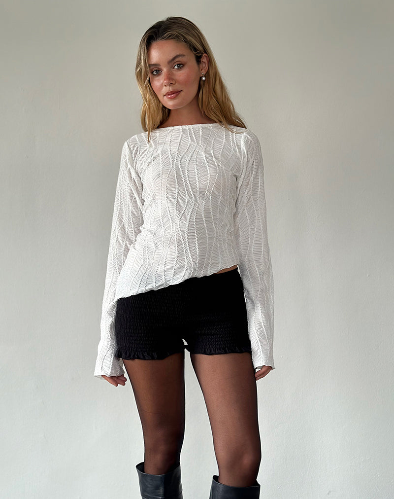 Lucca Ripple Top Jacquard Blanco