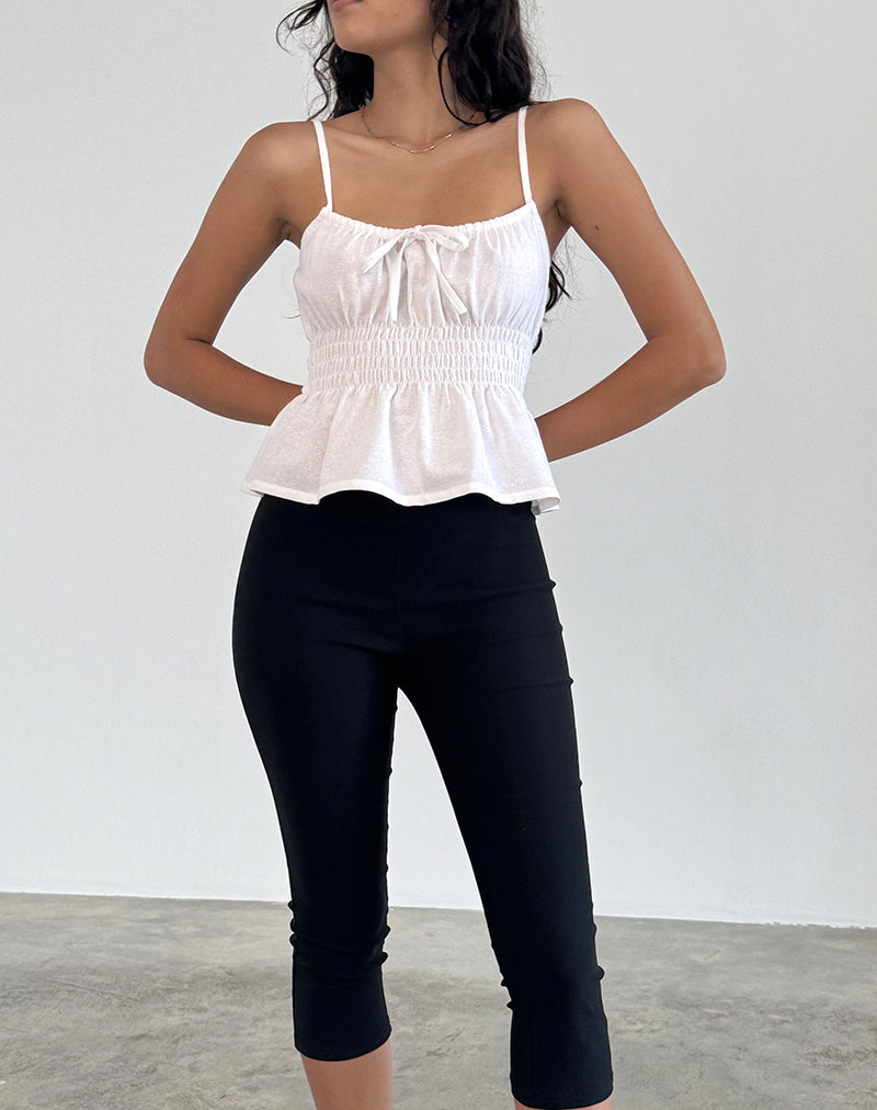 image of Lyncia Tie Front Cami Top in Off White