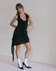 Imagen de Margaret Ruffle Mini Dress in Black Chiffon with Rosette