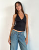 Image of Miken Halterneck Vest Top in Black