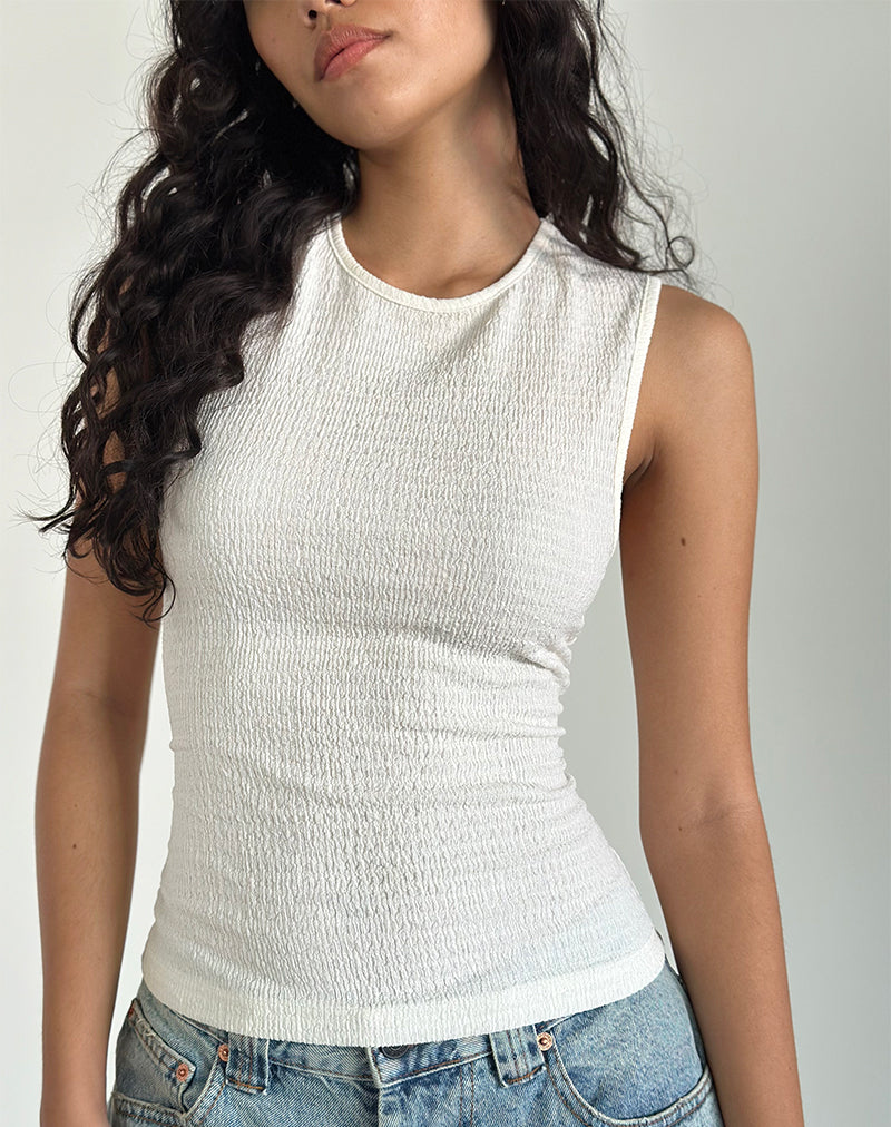 Mohala Top in Crinkle Ivory
