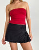 Image of Monana Wrap Mini Skirt in Plain Black