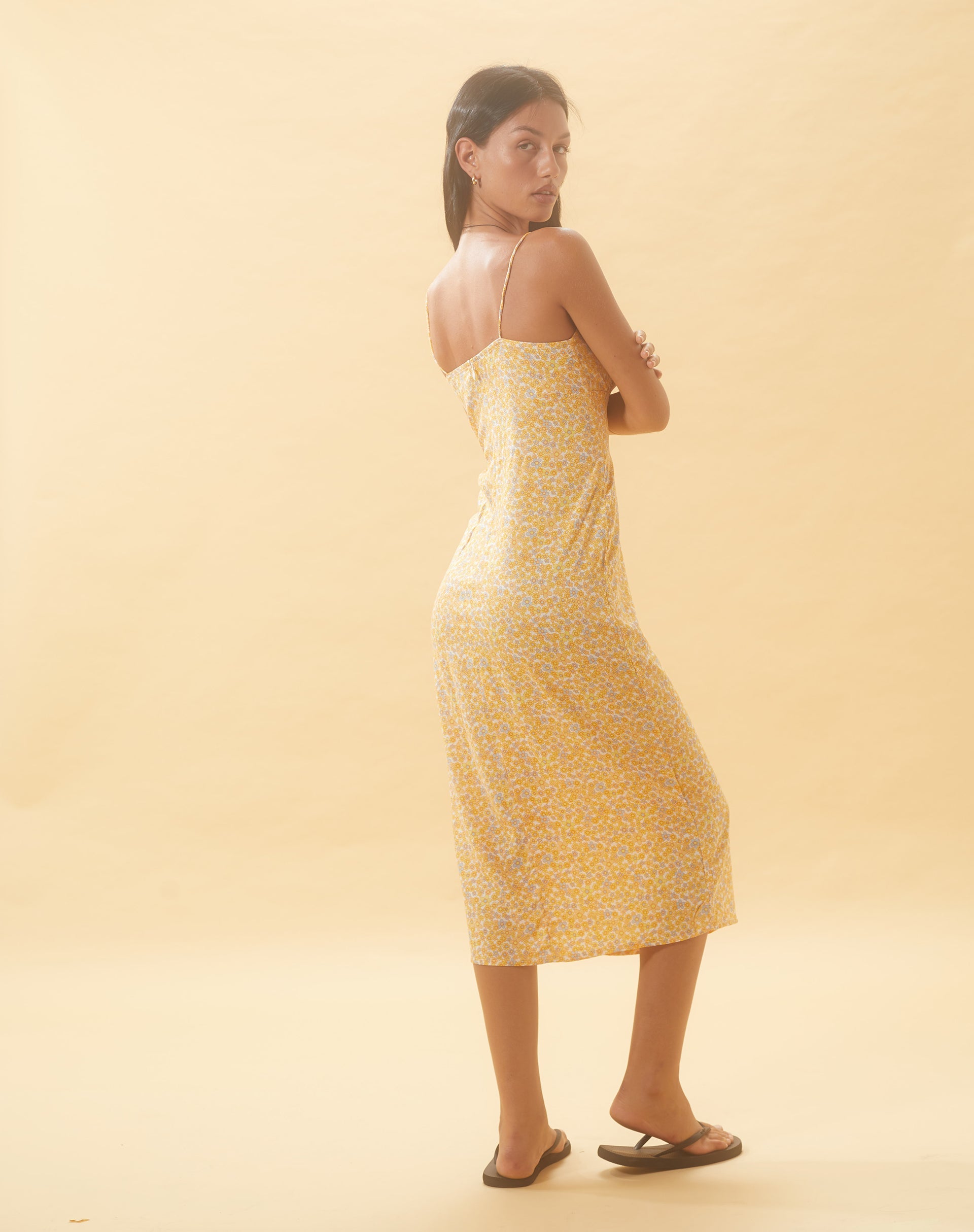 Imagen de Cessilie Vestido Midi en Flower Garden Amarillo