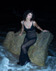 Imagen de Nazir O Ring Strap Knitted Maxi Dress in Black