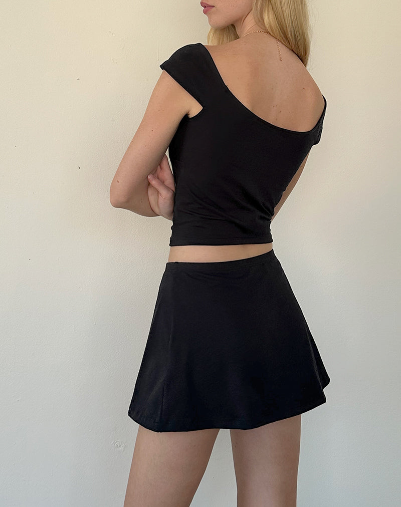 Image of Nidya A-Line Mini Skirt in Black