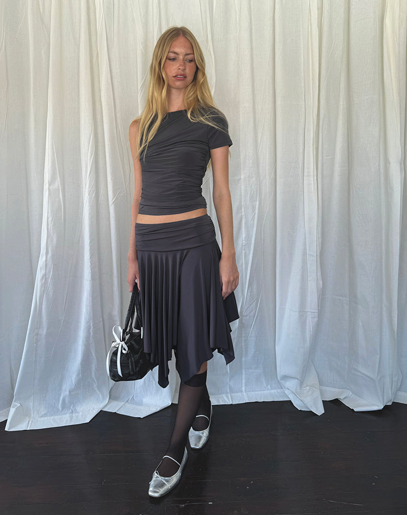 Imagen de Norali Waterfall Midi Skirt in Grey