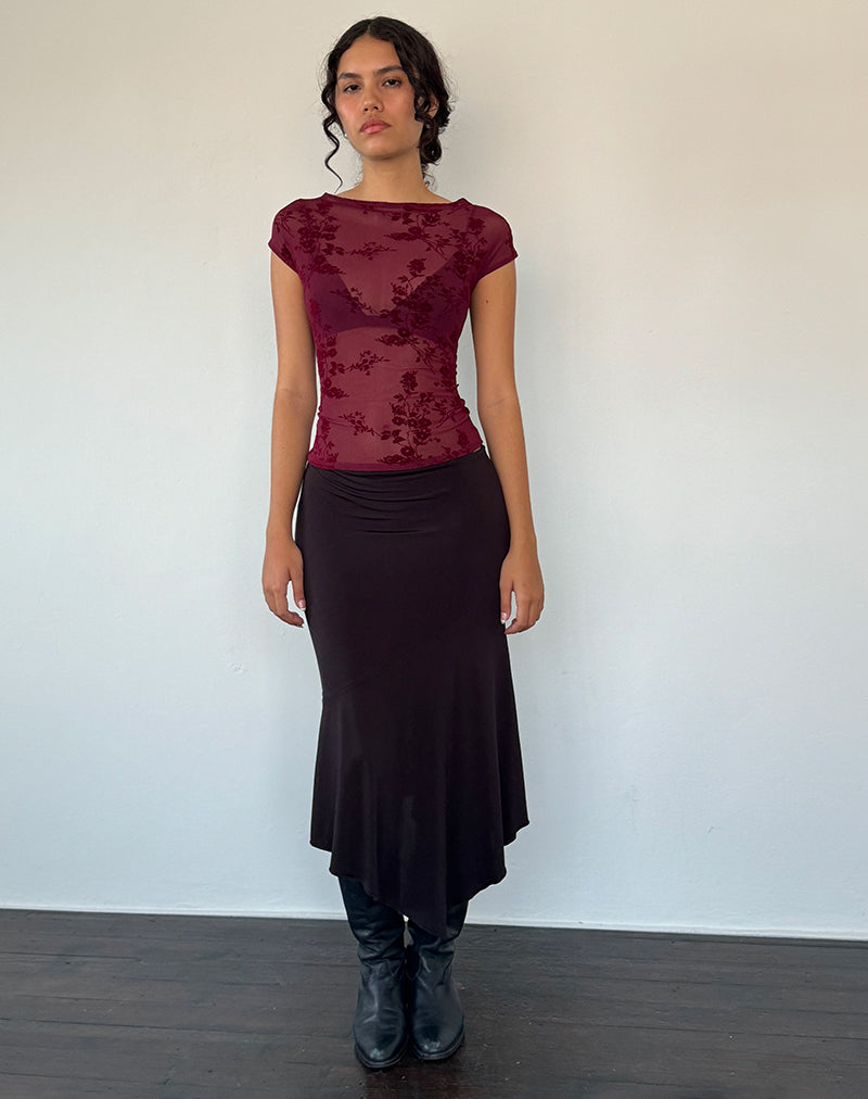 Image of Nova Top in Botanical Flower Maroon