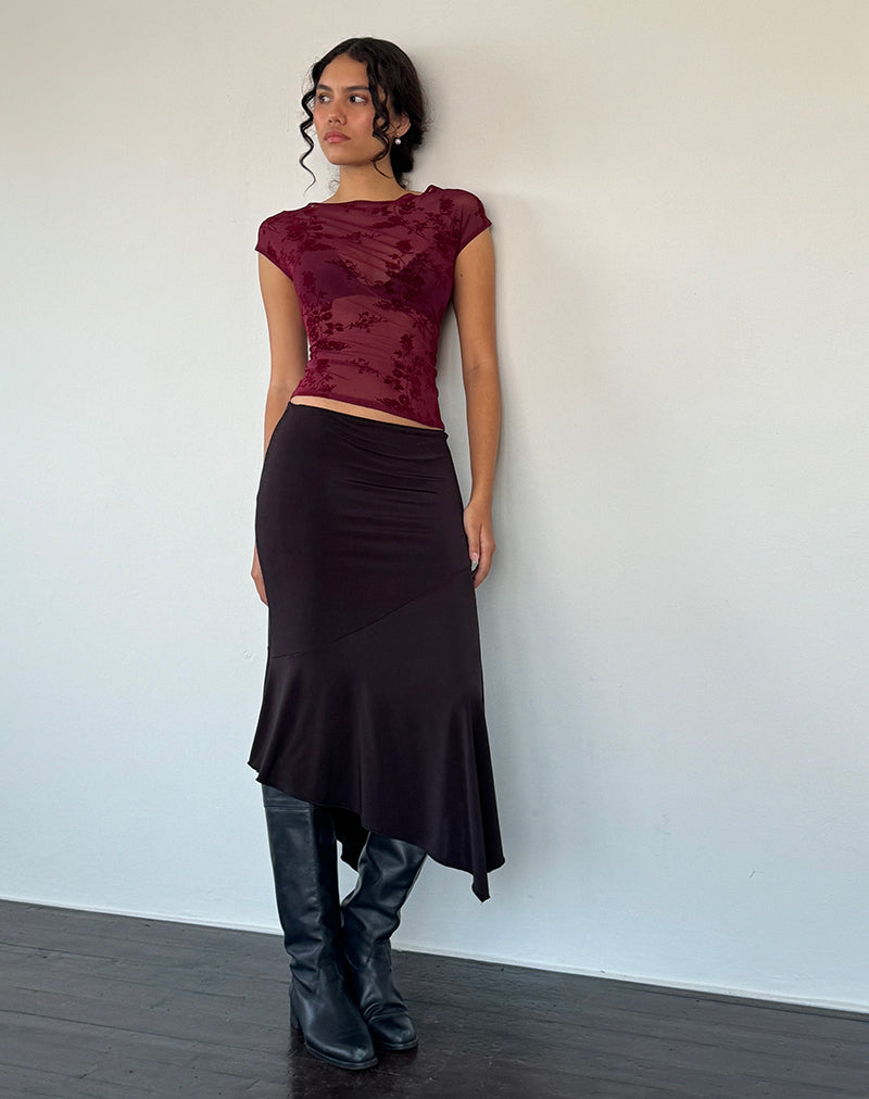 Image of Nova Top in Botanical Flower Maroon