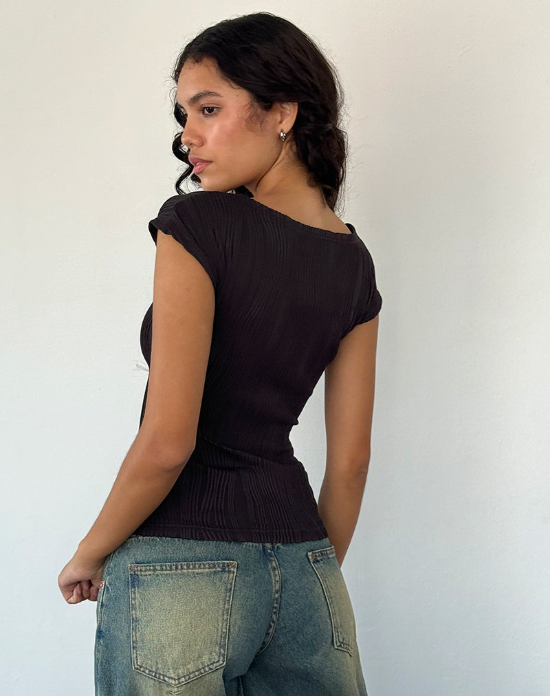 Image of Nova Top in Crinkle Black