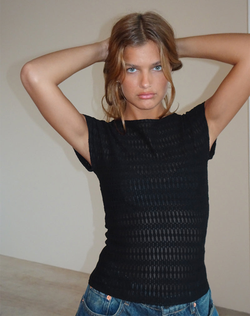 Image of Nova Top in Textured Black