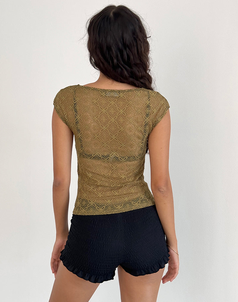 Image of Nova Top in Textured Moss Green