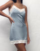 Imagen de Ochi Mini Slip Dress in Satin Polar Blue