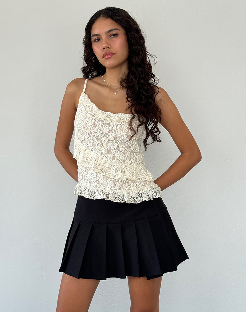 Image of Octavia Asymmetric Cami Top in Lace Ivorya