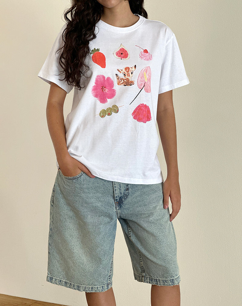 Image of Oversized Basic Tee in White Cuties