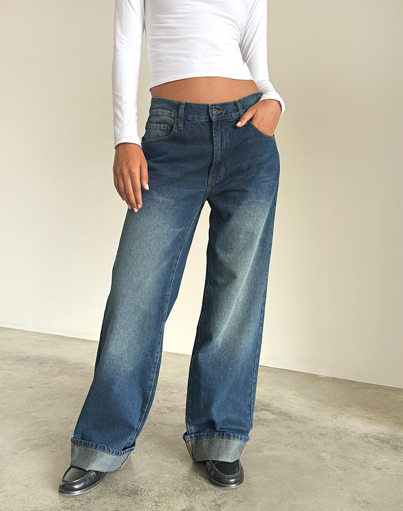 Imagen de Oversized Dad Low Rise Jeans in Dark Vintage